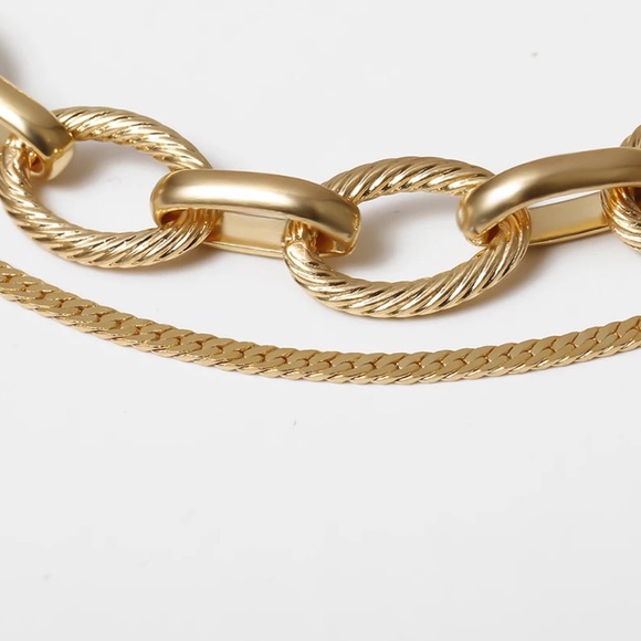 Gold plated 2 pcs snake chain necklace - Picture 4 of 5